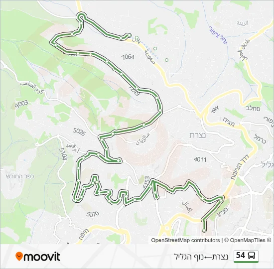 54 Bus Line Map