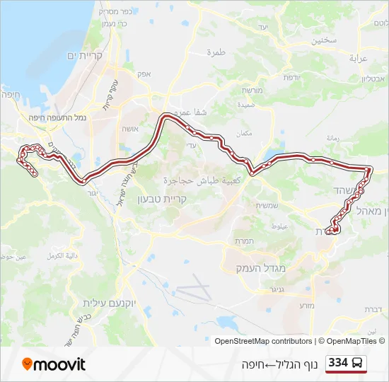 334 Bus Line Map