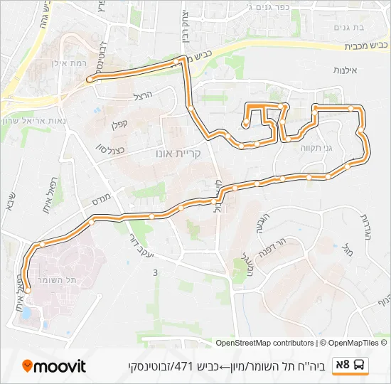 8A Bus Line Map