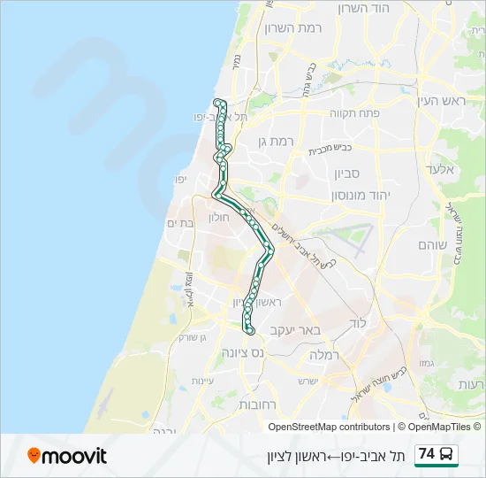 74 Bus Line Map