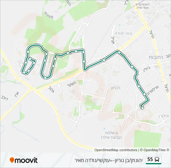 55 Bus Line Map