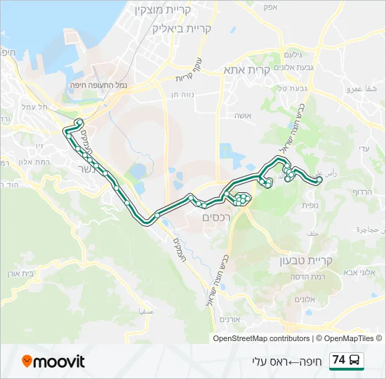 74 Bus Line Map