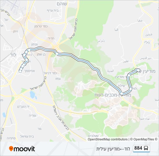 884 Bus Line Map