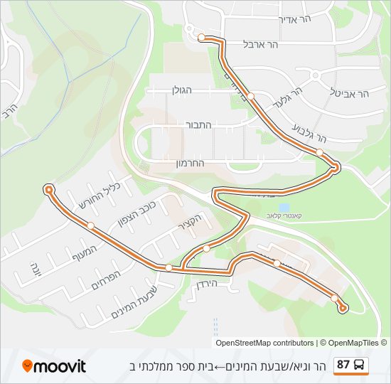 87 bus Line Map