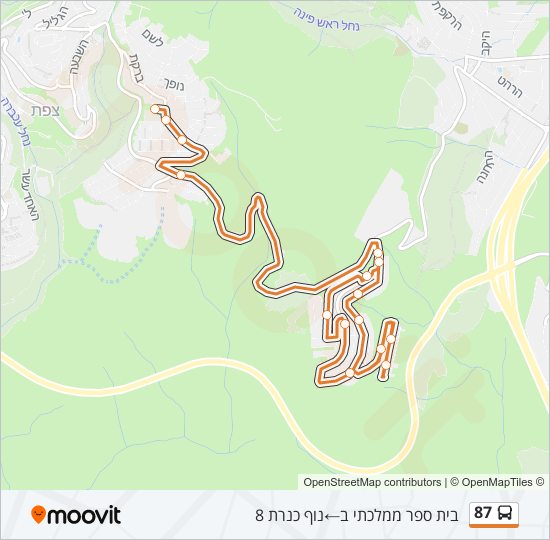 87 bus Line Map