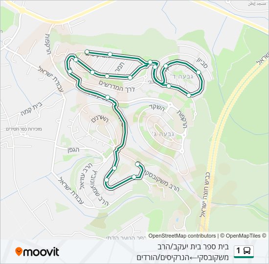 1 Bus Line Map