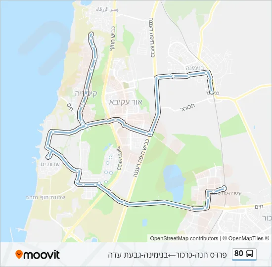 80 Bus Line Map