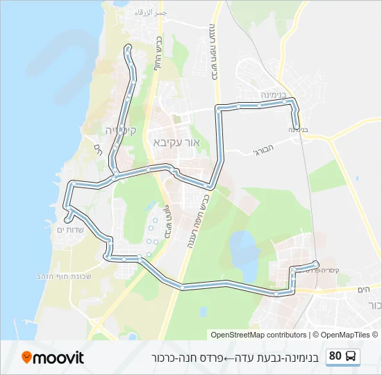 80 Bus Line Map