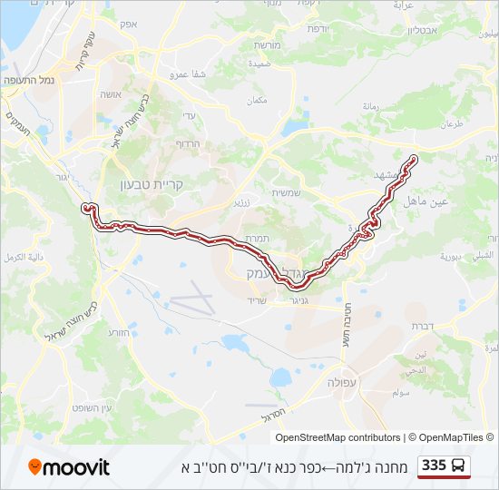 335 Bus Line Map
