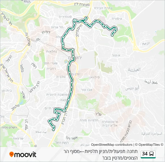 34 Bus Line Map