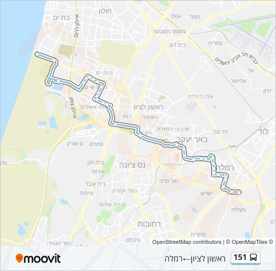 Автобус 151: карта маршрута