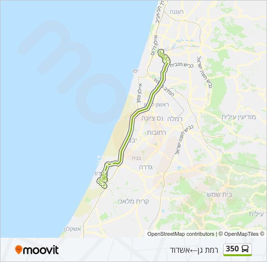 מפת המסלול של קו  350