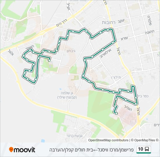 Автобус 10: карта маршрута