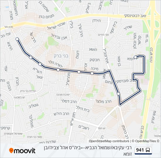 Автобус 941: карта маршрута
