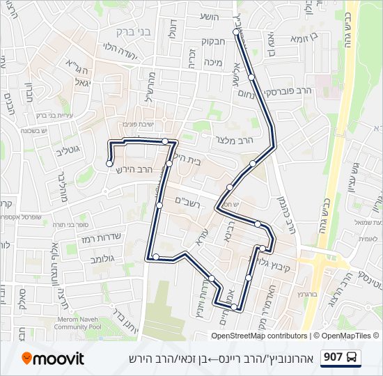 Автобус 907: карта маршрута