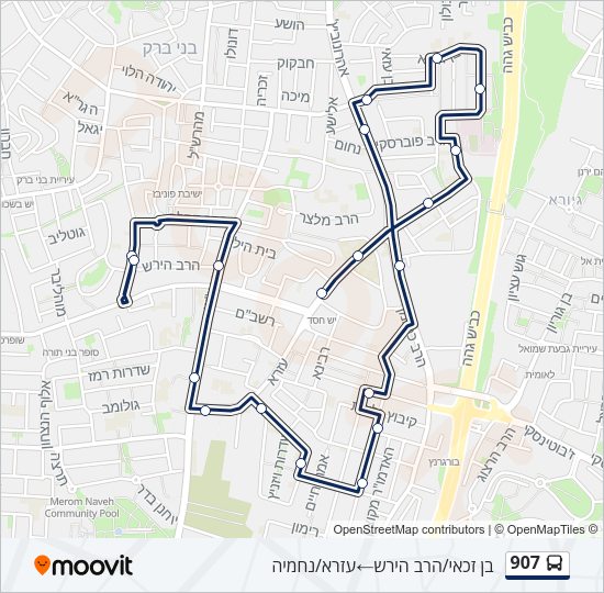 907 Bus Line Map