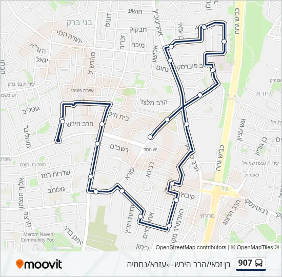 907 Bus Line Map