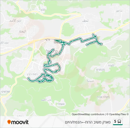 5 Bus Line Map
