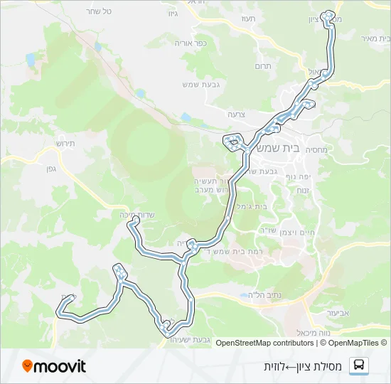 Автобус 31 - בהזמנה מראש: карта маршрута