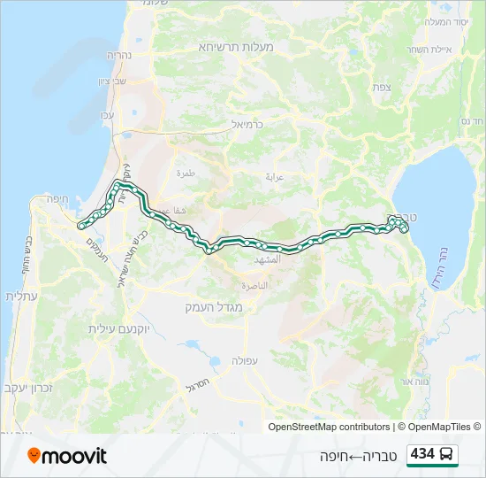 434 Bus Line Map