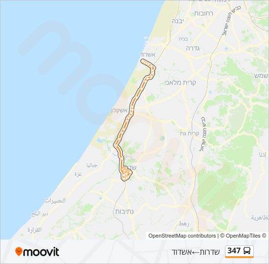 מפת המסלול של קו  347