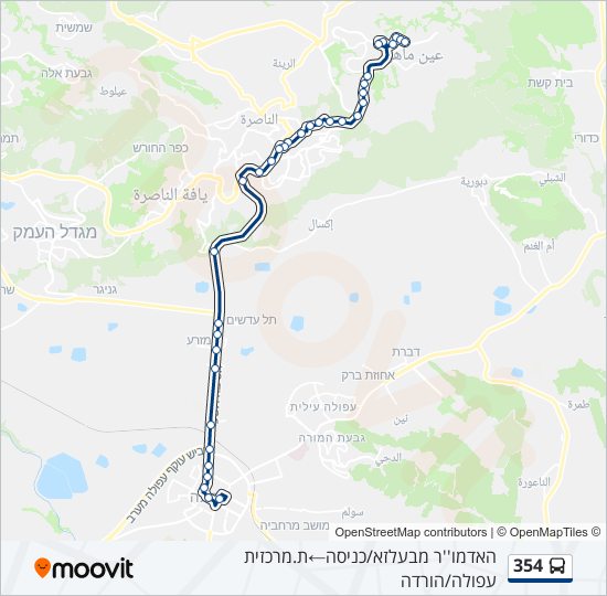Автобус 354: карта маршрута