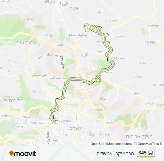 345 Bus Line Map
