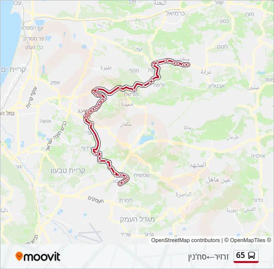 65 Bus Line Map