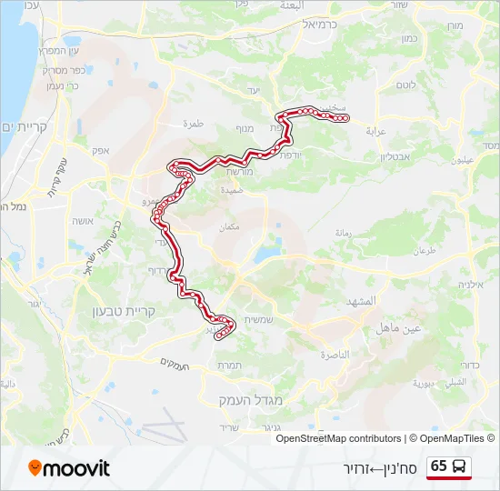65 Bus Line Map
