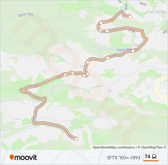 74 Bus Line Map