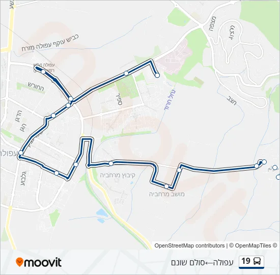 19 Bus Line Map