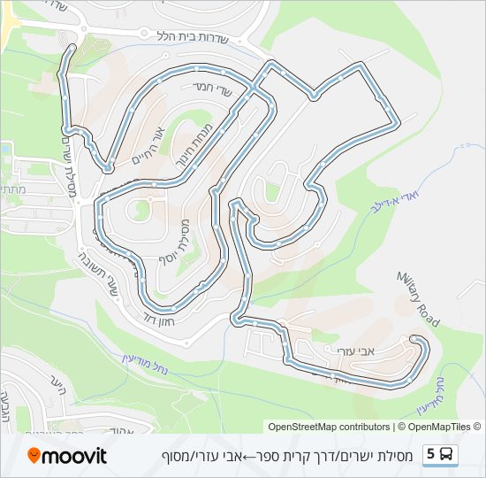 מפת המסלול של קו  5