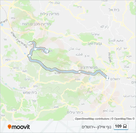109 Bus Line Map