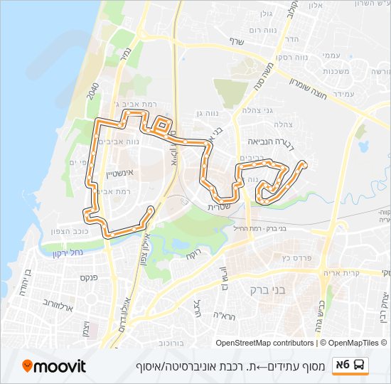6א Bus Line Map