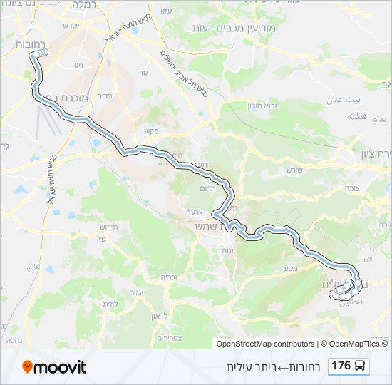 מפת המסלול של קו  176