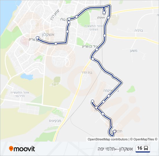 Автобус 16: карта маршрута