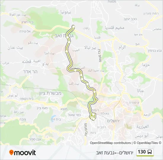 130 Bus Line Map