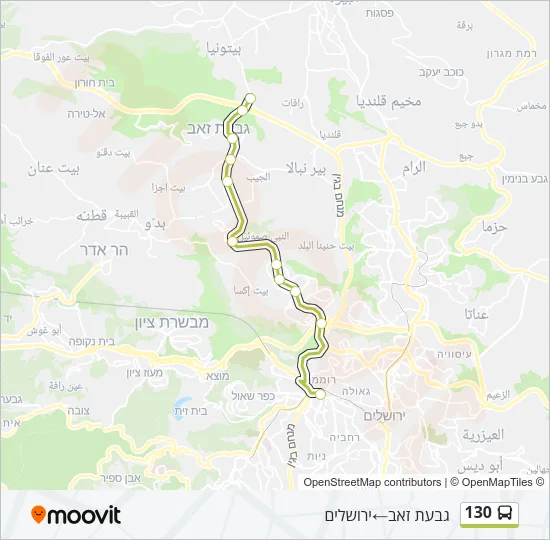 130 Bus Line Map