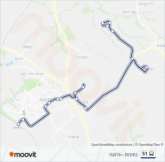 51 Bus Line Map