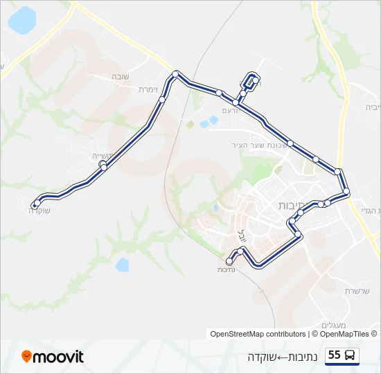 55 Bus Line Map