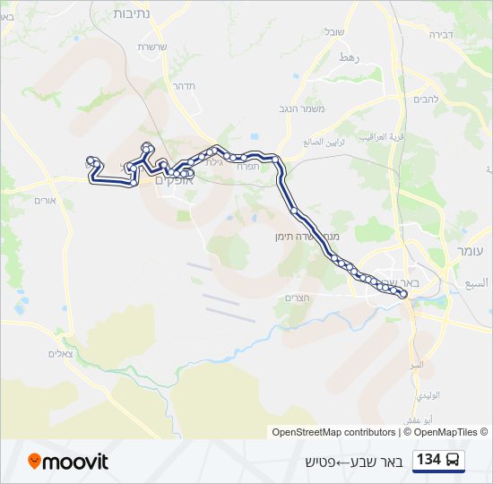 134 Bus Line Map