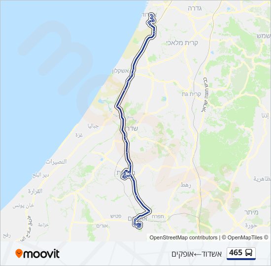 מפת המסלול של קו  465