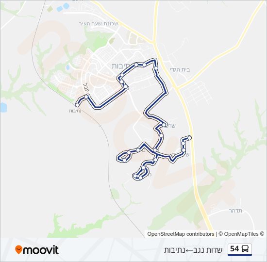 54 bus Line Map