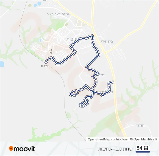 54 Bus Line Map