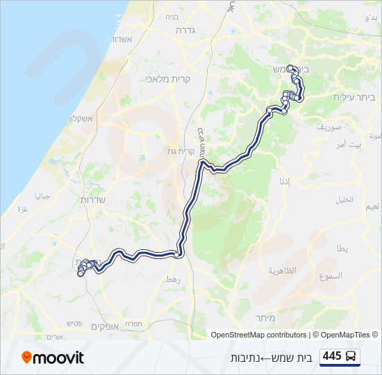 445 Bus Line Map