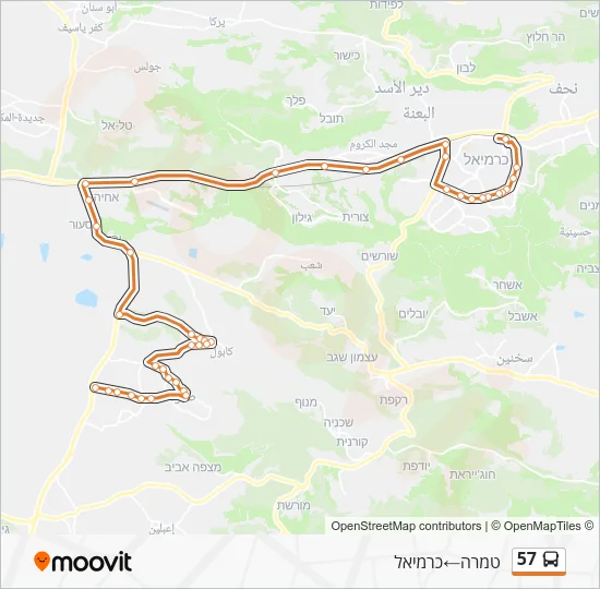 57 Bus Line Map