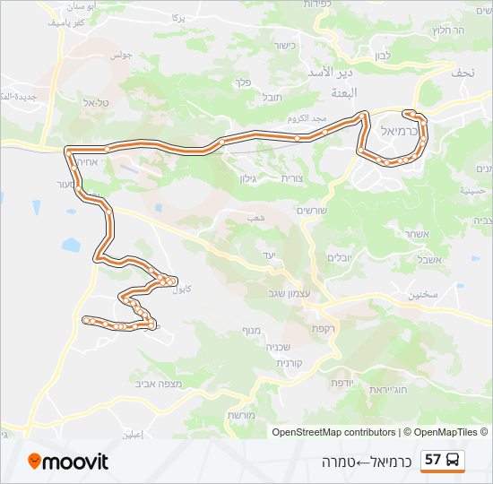 57 bus Line Map