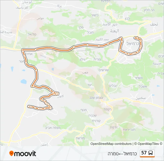 57 Bus Line Map