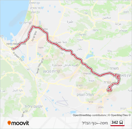 342 Bus Line Map