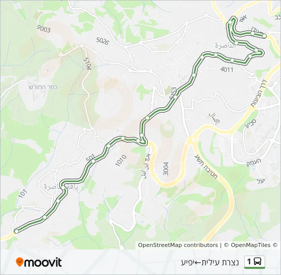 1 Bus Line Map
